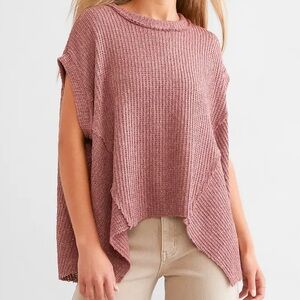 NWT BKE Mauve Marled Sharktooth Hem Top